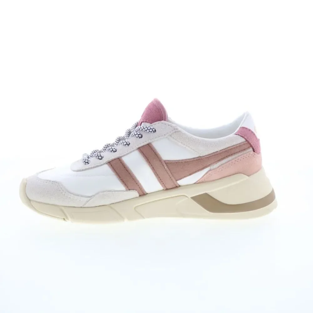 Gola Women's White and Pink Suede-Trim Sneakers - Picture 3 of 11